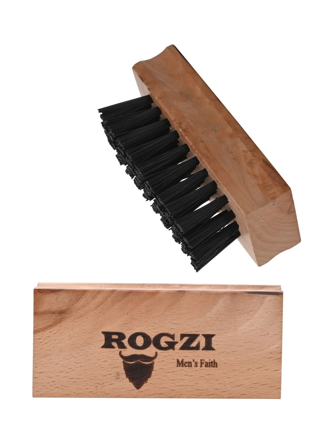 ROGZI Soft Bristles Beard Brush With Natural Wood