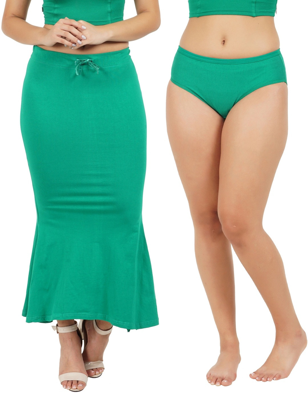 FEMULA Women Fishcut Saree Shapewear Petticoat With Full Hipster Panty