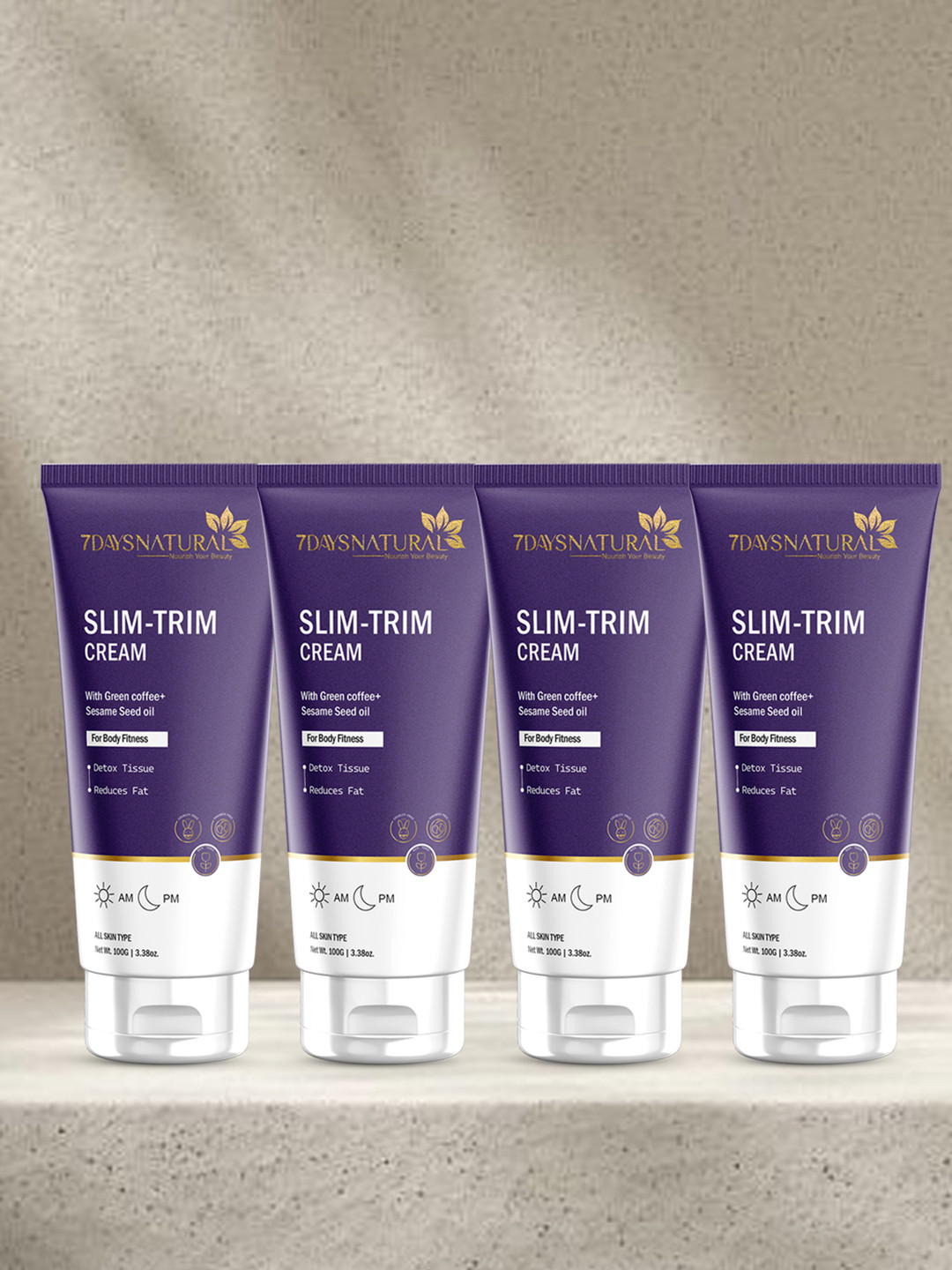 7DAYSNATURAL Set Of 4 Body Fit Slimming Cream 100gm Each