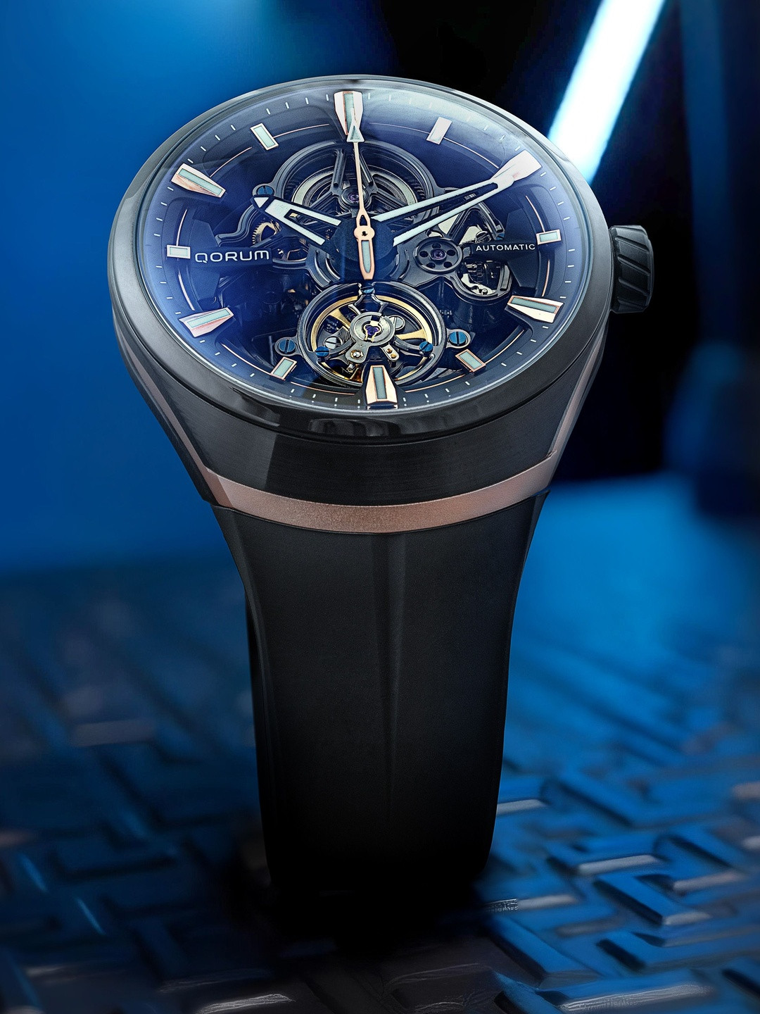 QORUM INDIA Men Skeleton Dial & Regular Straps Analogue Motion Powered Watch QI 6004 G-3