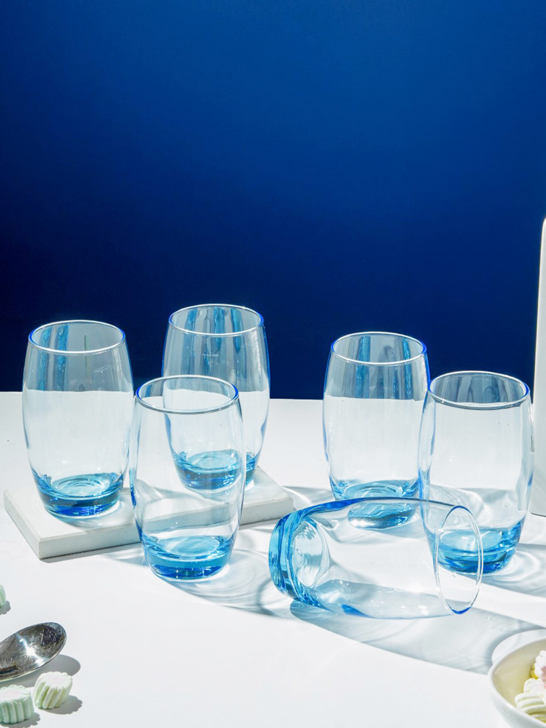 Luminarc International 6pcs Salto Ice Blue and Transparent Highball Water & Juice Glass 350ML