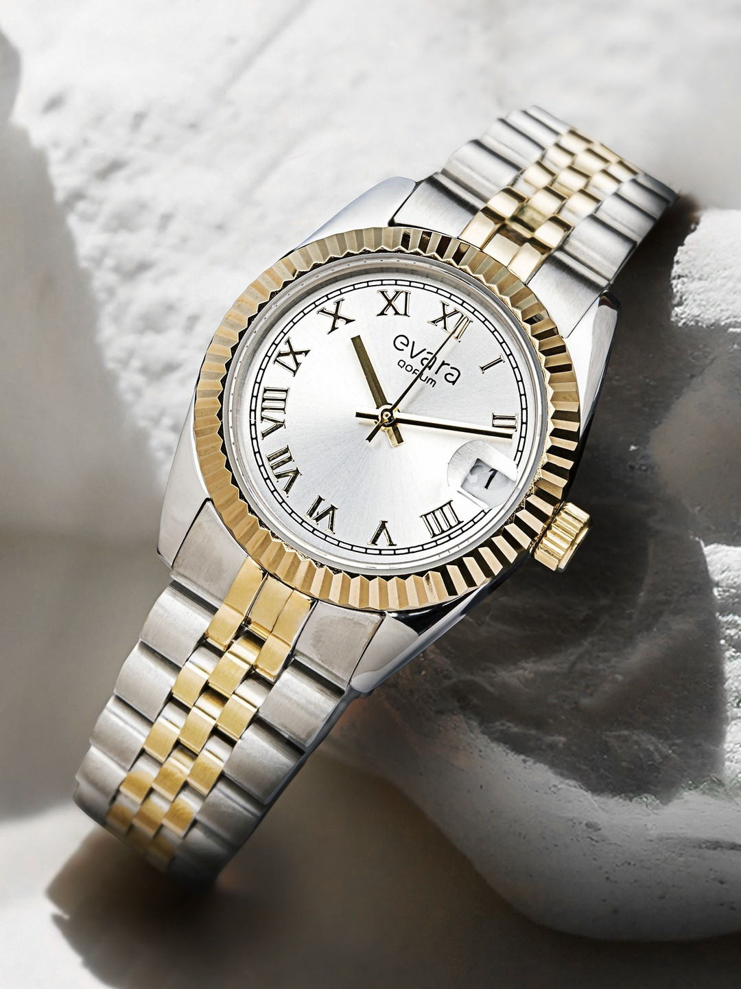 QORUM INDIA Women Dial Stainless Steel Analogue Watch G129 Evara-Silver Dial_N