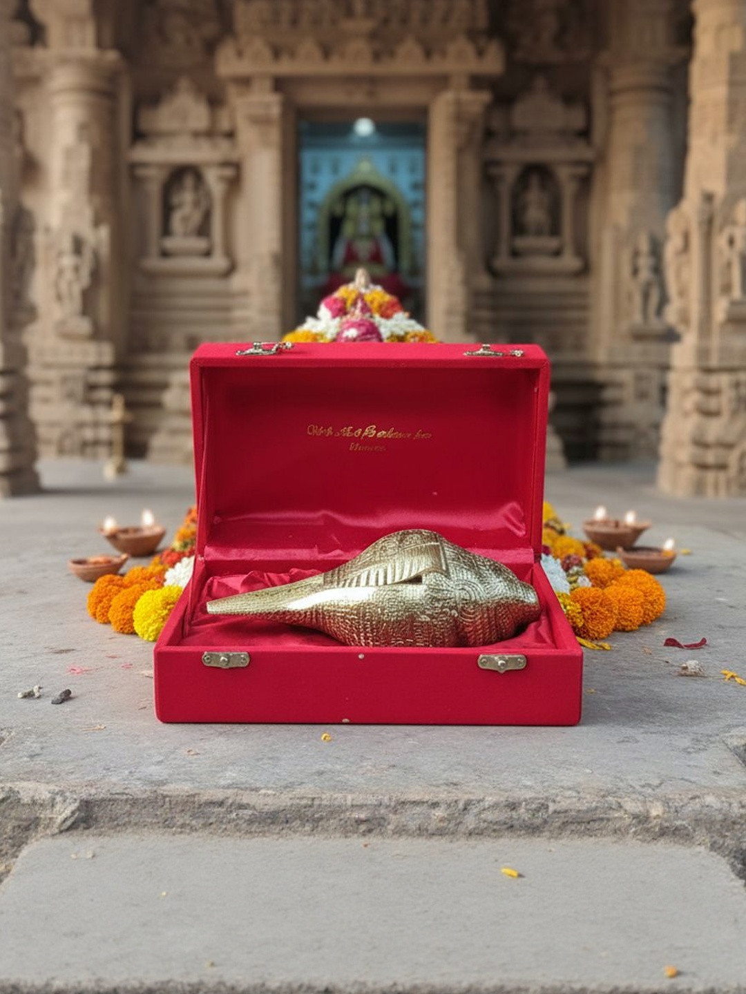 ELEVATE INDIA Ganesha Carving Shankh Pooja Essentials