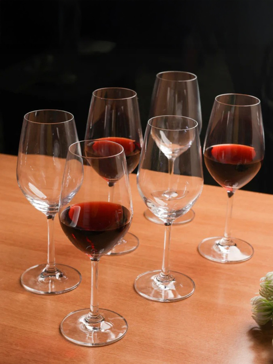 smart serve Transparent 6 Pieces Wine Glasses