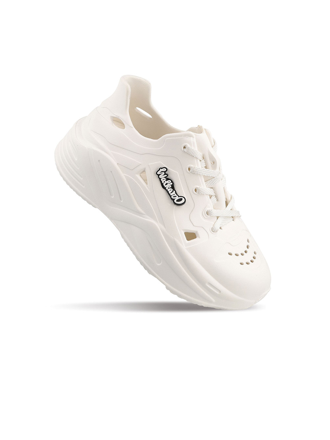 Walkaroo Textured Round Toe Lace-Ups Sneakers