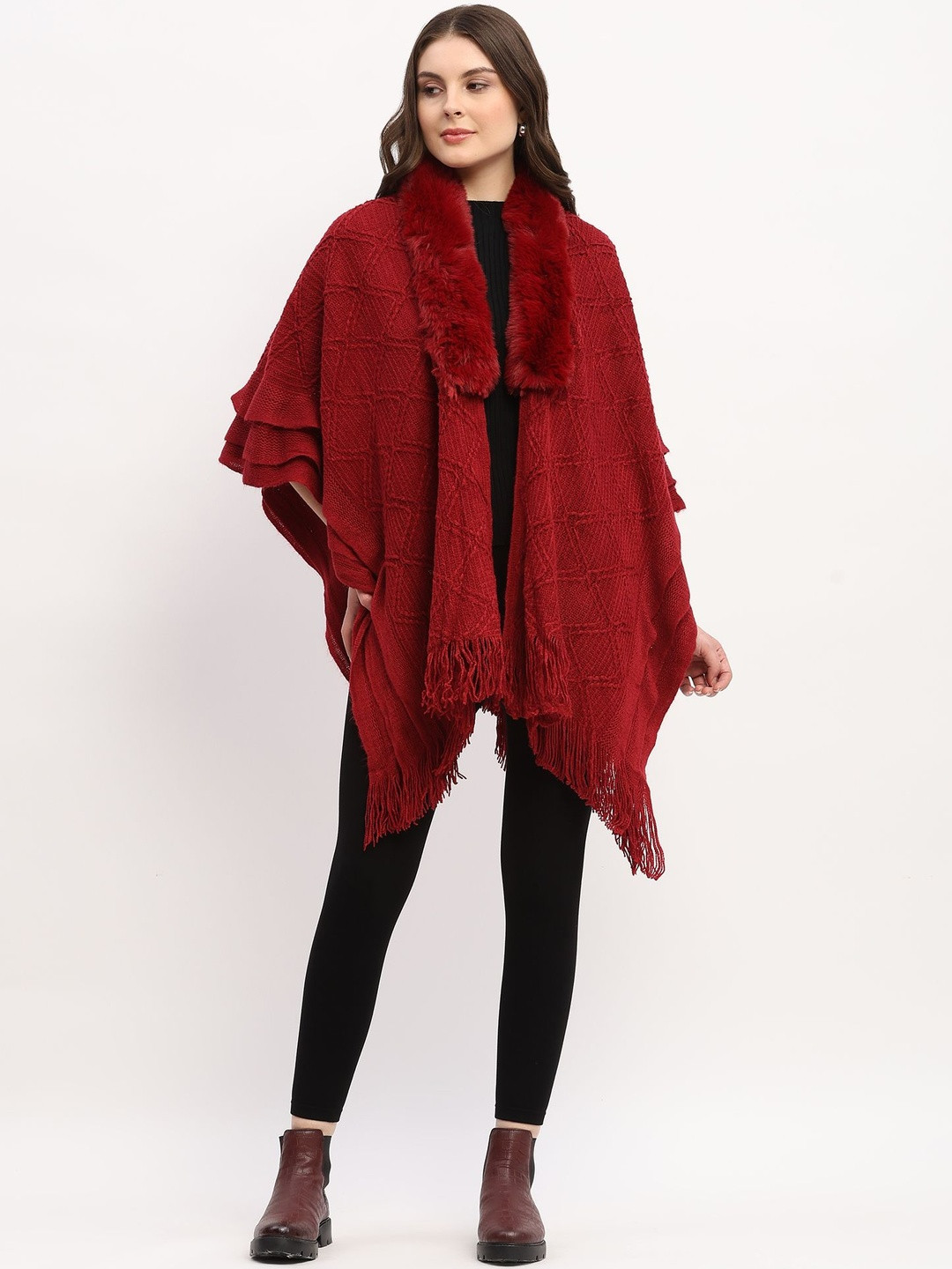 Global Republic Fringed Cape Top