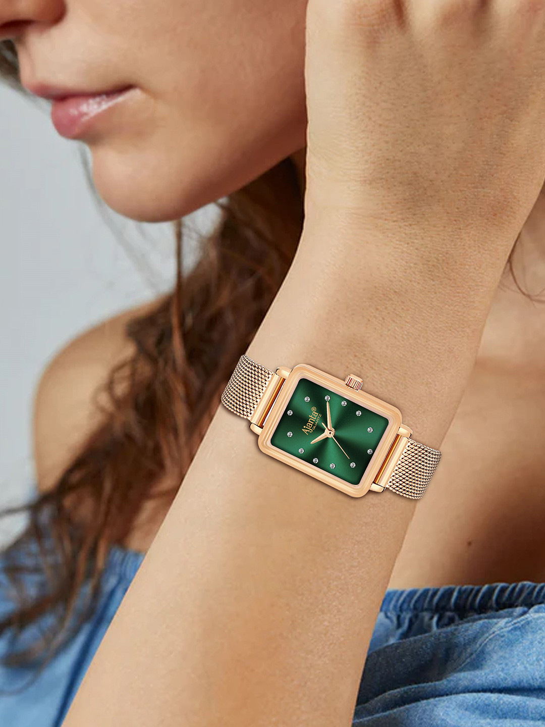 Ajanta Quartz Women Brass Embellished Dial & Reset Time Analogue Watch AWC128ESL -03