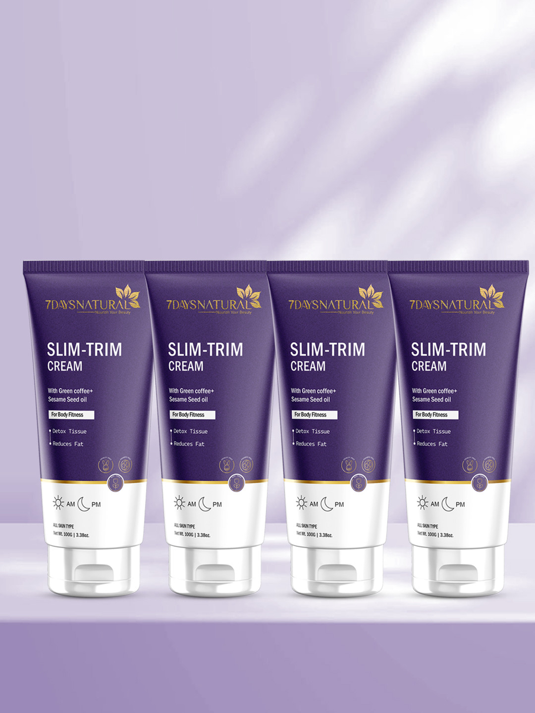 7DAYSNATURAL Feel Of Nature Set Of 4 Body Fit Slimming Cream Eliminates Stubborn Fat - 100g Each
