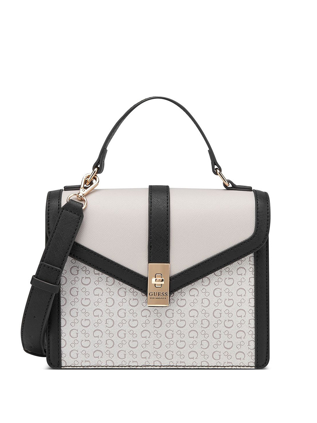 GUESS Elonzo Women Brand Logo Printed Crossbody Satchel Bag