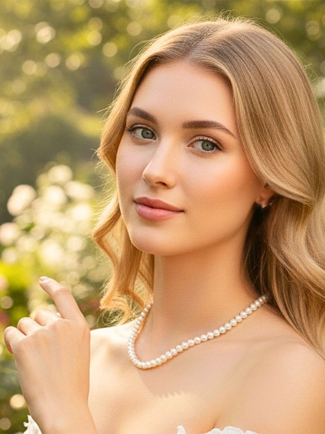 DressBerry Gold Plated Pearl Beaded Single Line Necklace Mala