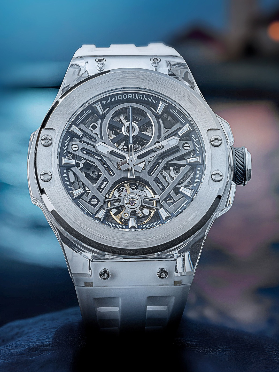 QORUM INDIA Men Skeleton Dial & Analogue Motion Powered Watch QI 9030 G-Blue