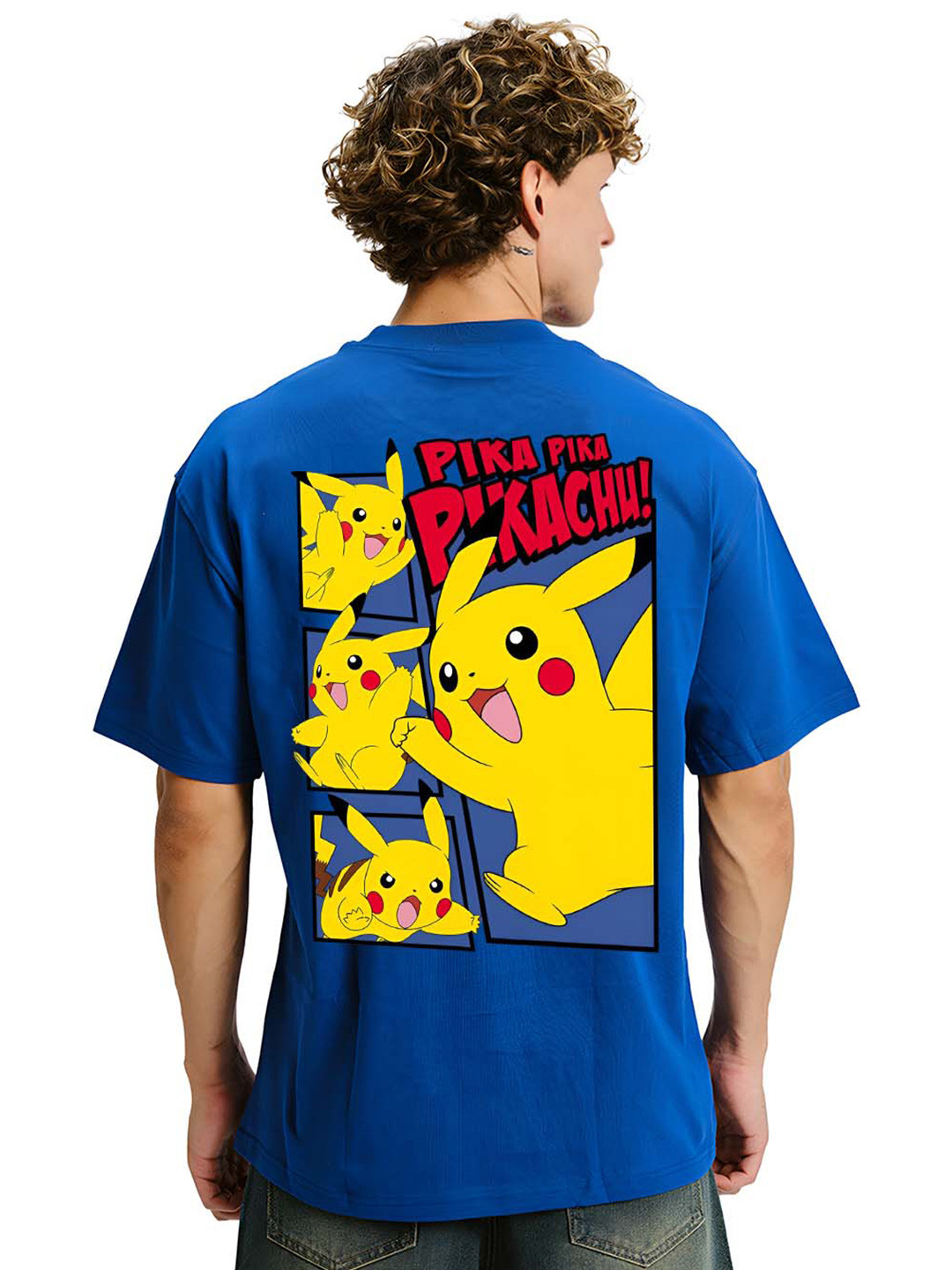 BDSQUARE Men Pokemon Printed Drop-Shoulder Sleeves Oversized T-shirt