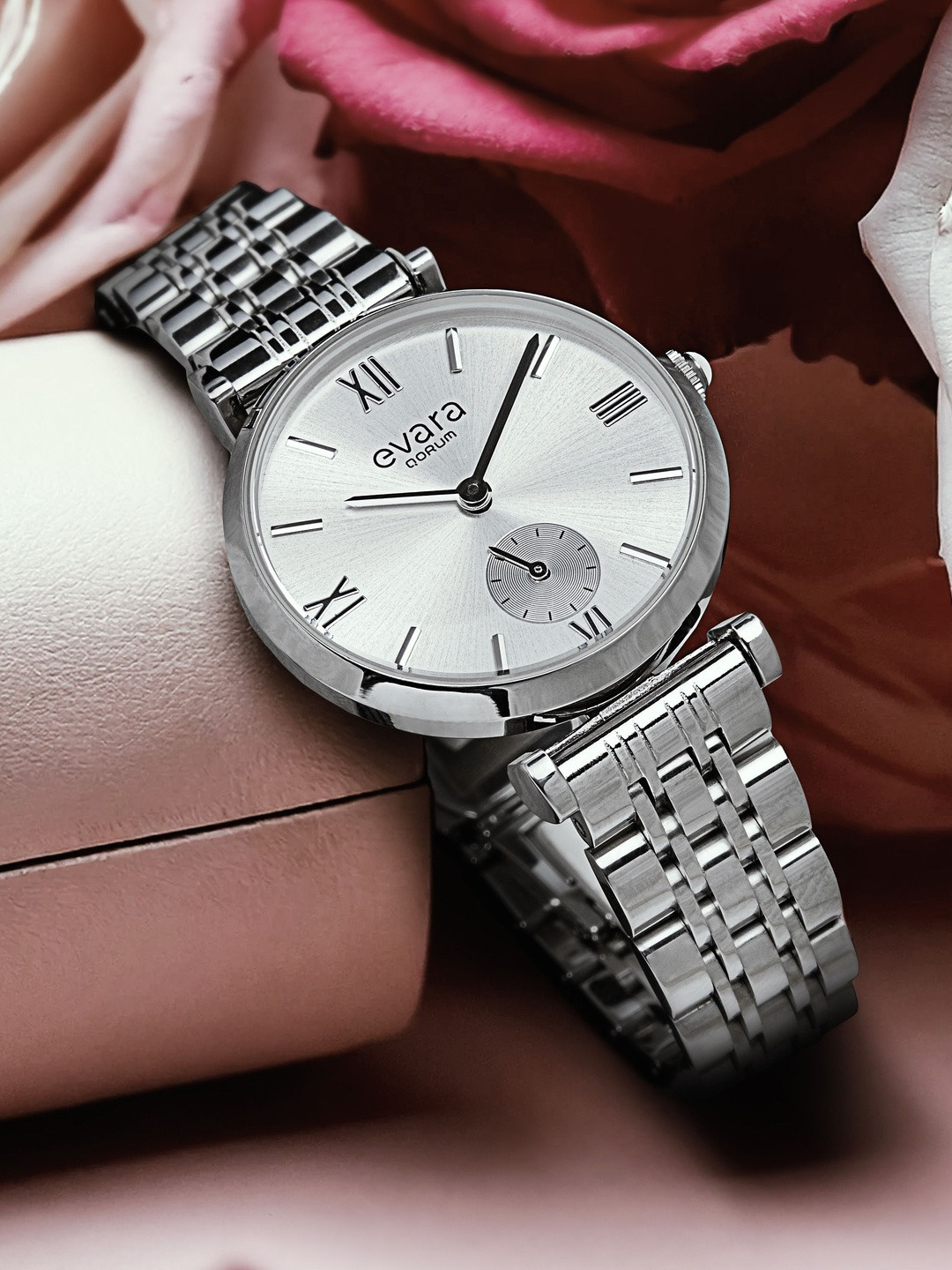 QORUM INDIA Women Dial Stainless Steel Analogue Watch G120 Evara-Silver Dial_N