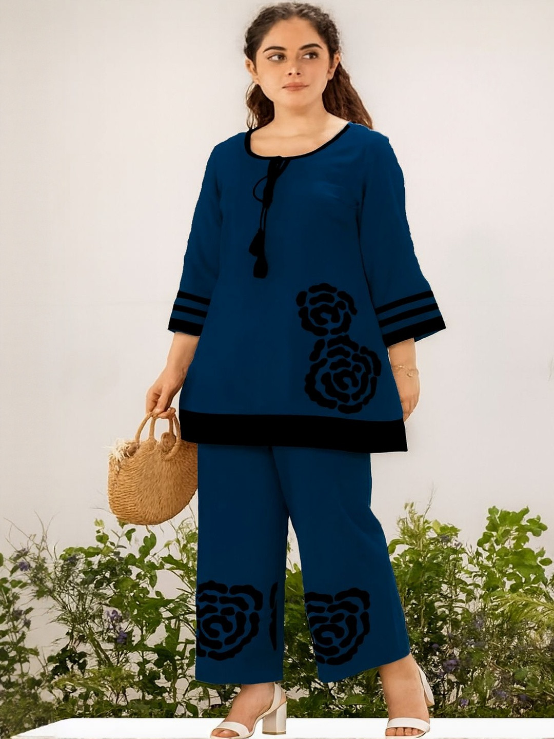 Naida Floral Printed Kurti With Palazzos