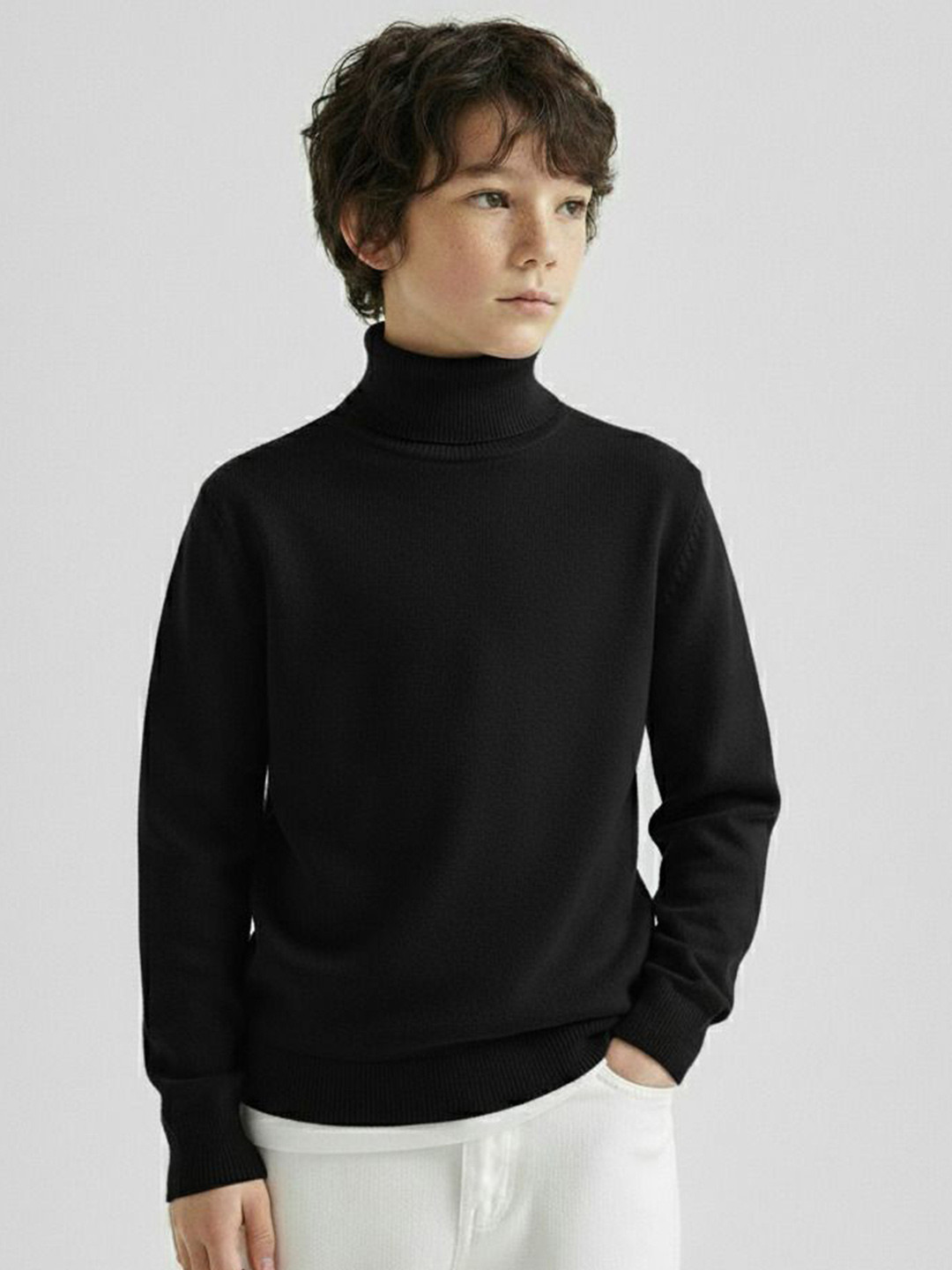 CLOTHIFY Boys Turtle Neck Woollen Winter Pullover Sweater