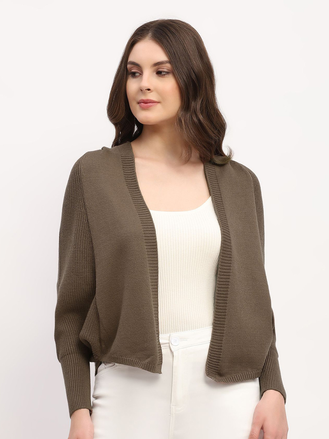 Global Republic Shawl Collar Asymmetric Open Front Shrug