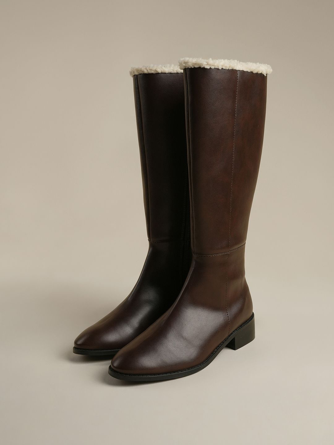 Theater Women Winter Huskies Fur Block Heel Boots