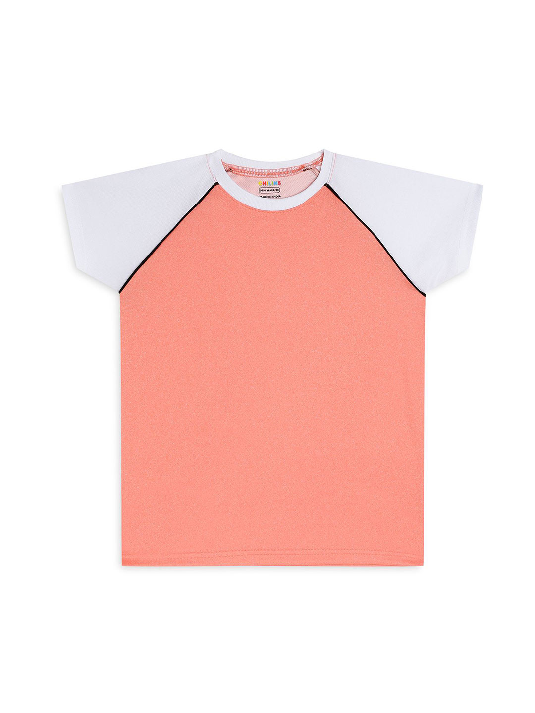 CHILINS Kids Colourblocked Regular Fit Raglan Sleeves Round Neck Tshirts