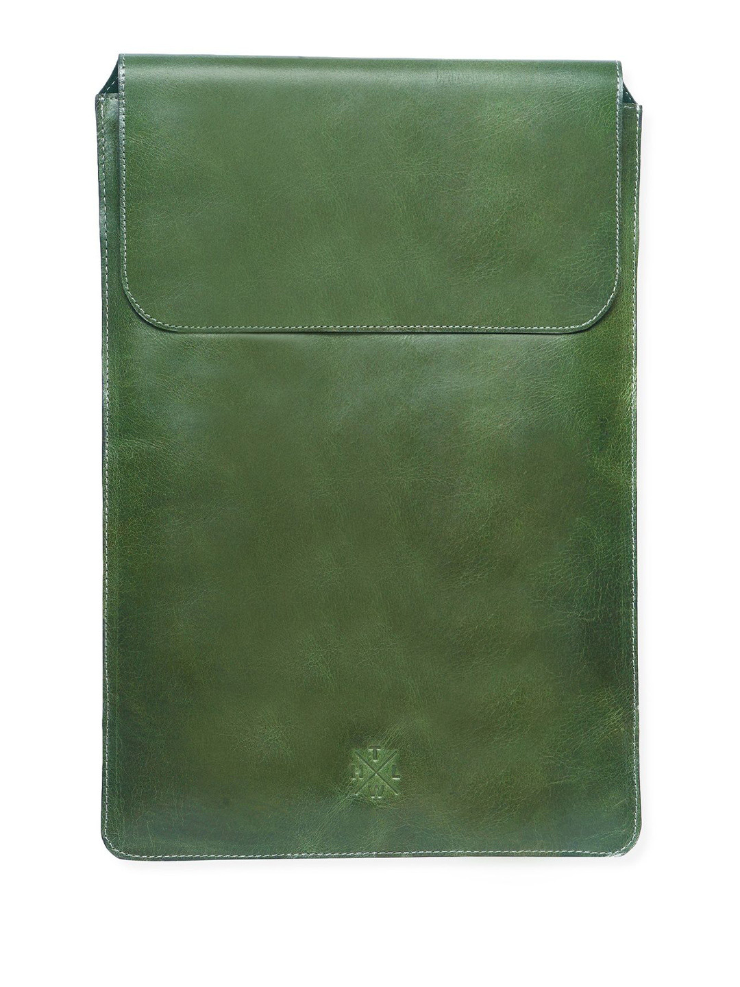 the leather warehouse Unisex Solid Padded Compartment Leather Laptop Bag