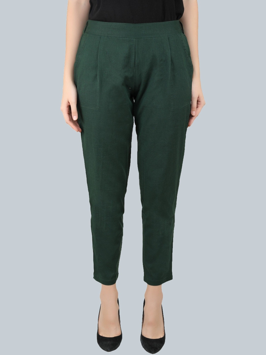 Pittra4ever Women Comfort Mid-Rise Regular Fit Trousers