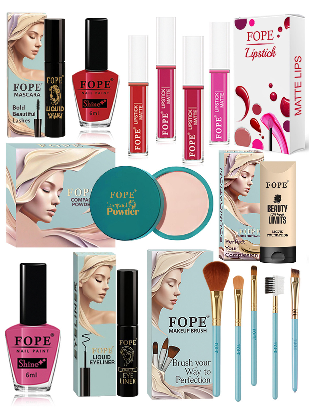 FOPE Set Of 15 Long Lasting Makeup Combo