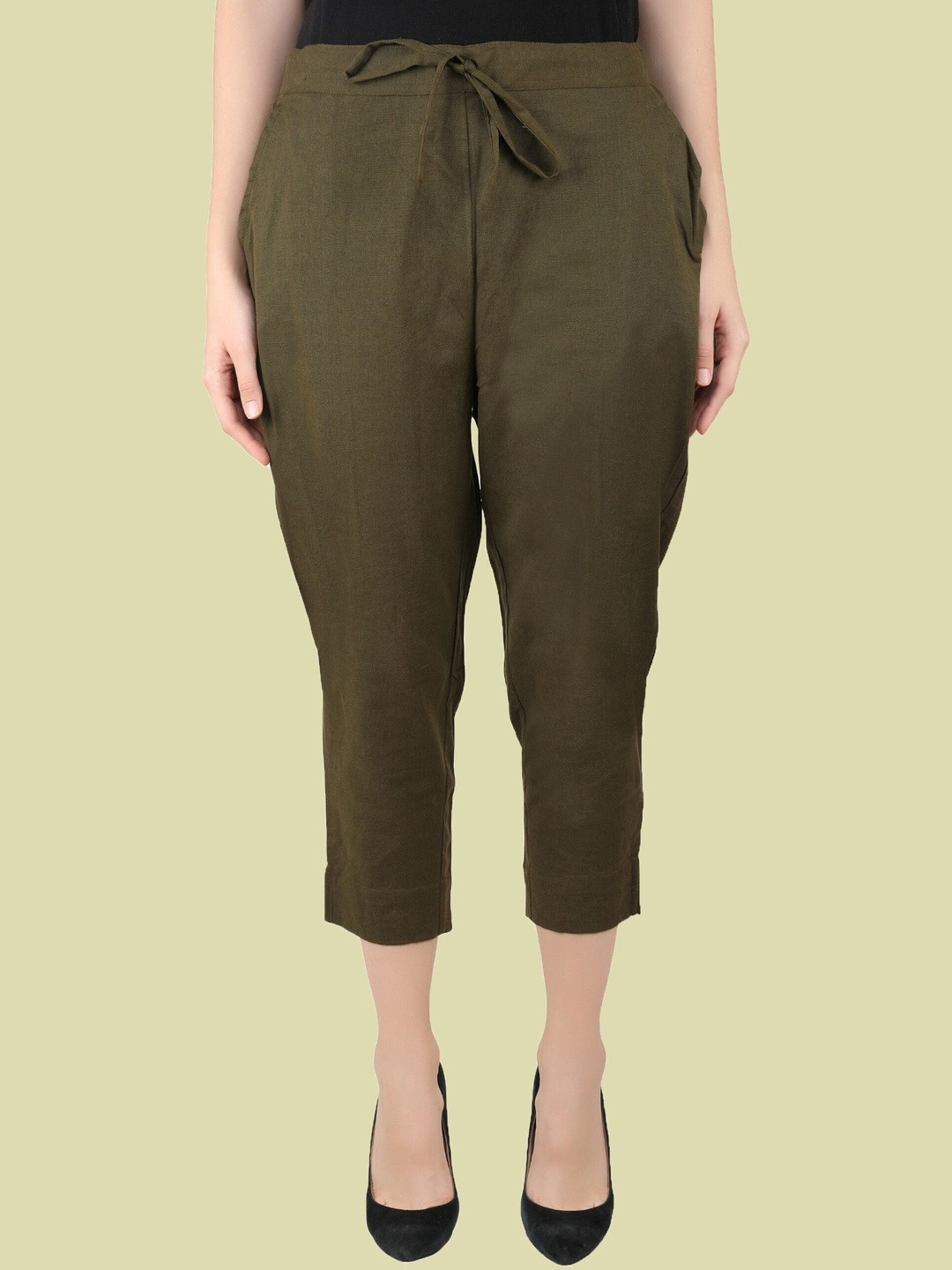 Pittra4ever Women Solid Comfort Rayon Regular Trousers