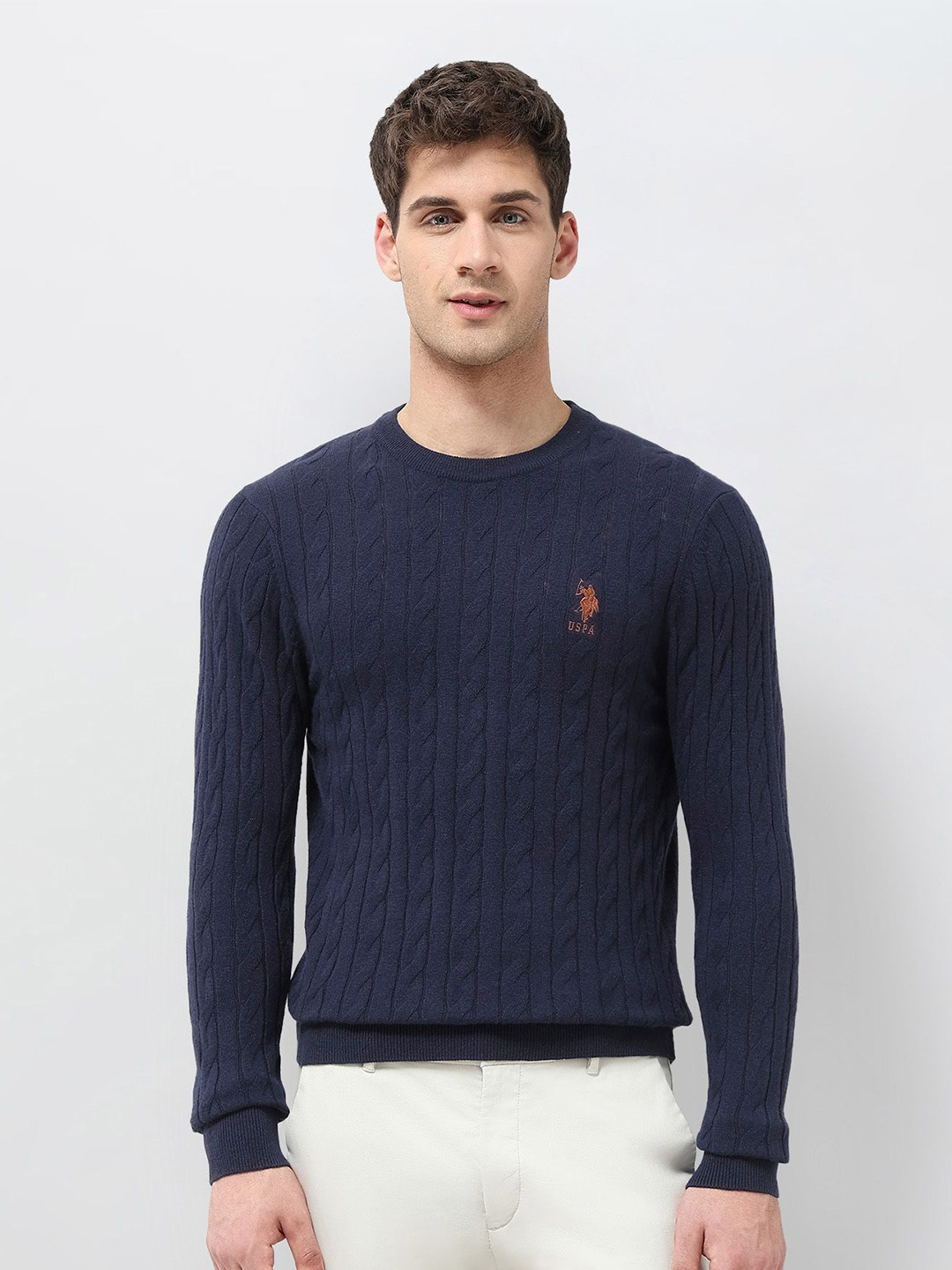 U.S. Polo Assn. Men Cable Knit Woollen Pullover