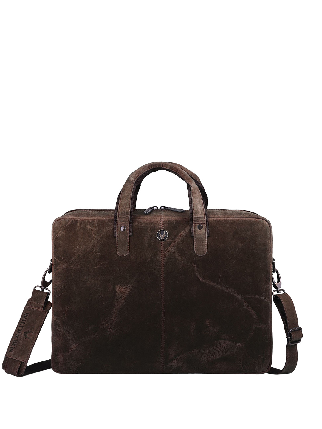 WildHorn Men Abstract Leather Laptop Bag