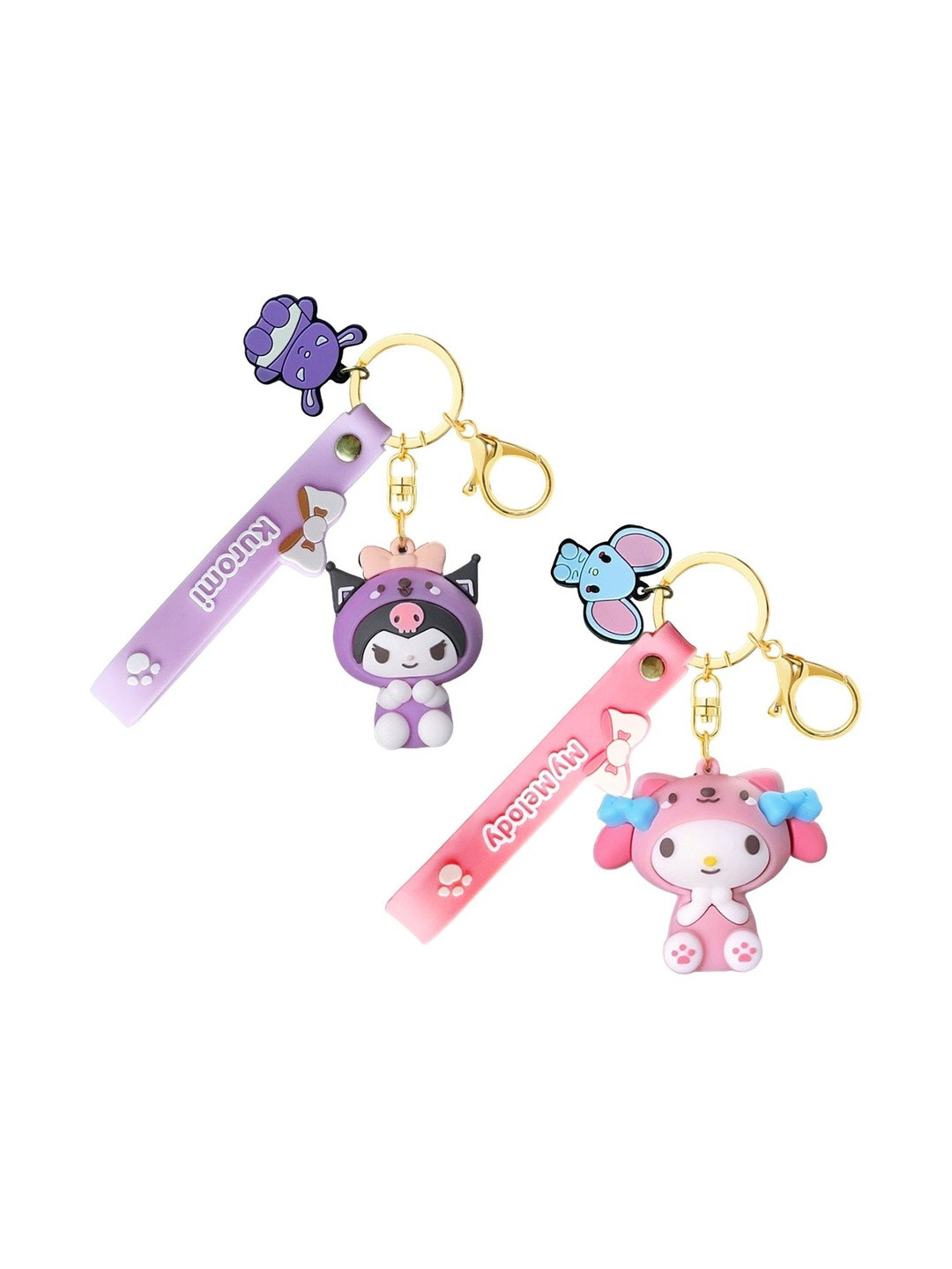 SERPLEX Girls Set of 2 Cute Friendship Silicone Key chain