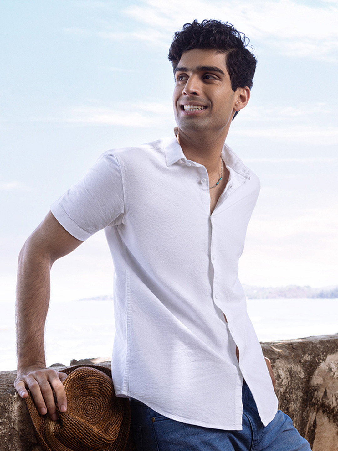 KINGDOM OF WHITE Slim Fit Opaque Cotton Casual Shirt