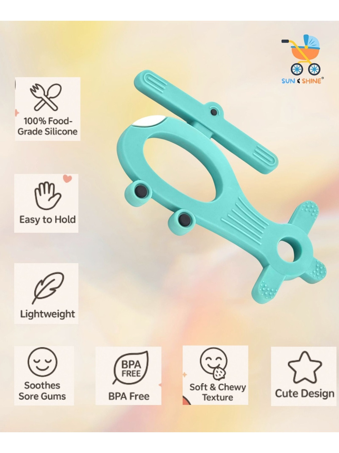 Sun & Shine Kids Baby Copter Shape Teether