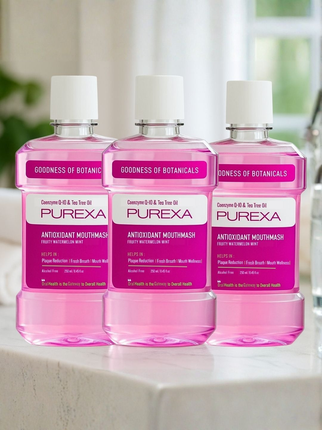 Purexa Set Of 3 Antioxidant & Alcohol-Free Mouthwash - Watermelon Mint - 250 ml Each