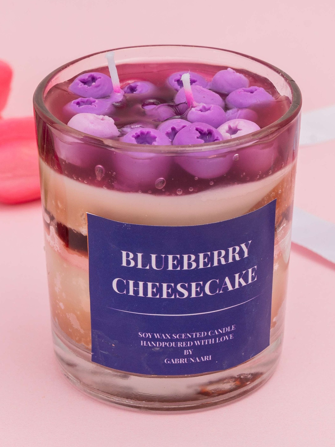 gabrunaari Purple Blueberry Cheesecake Scented  Jar Candle
