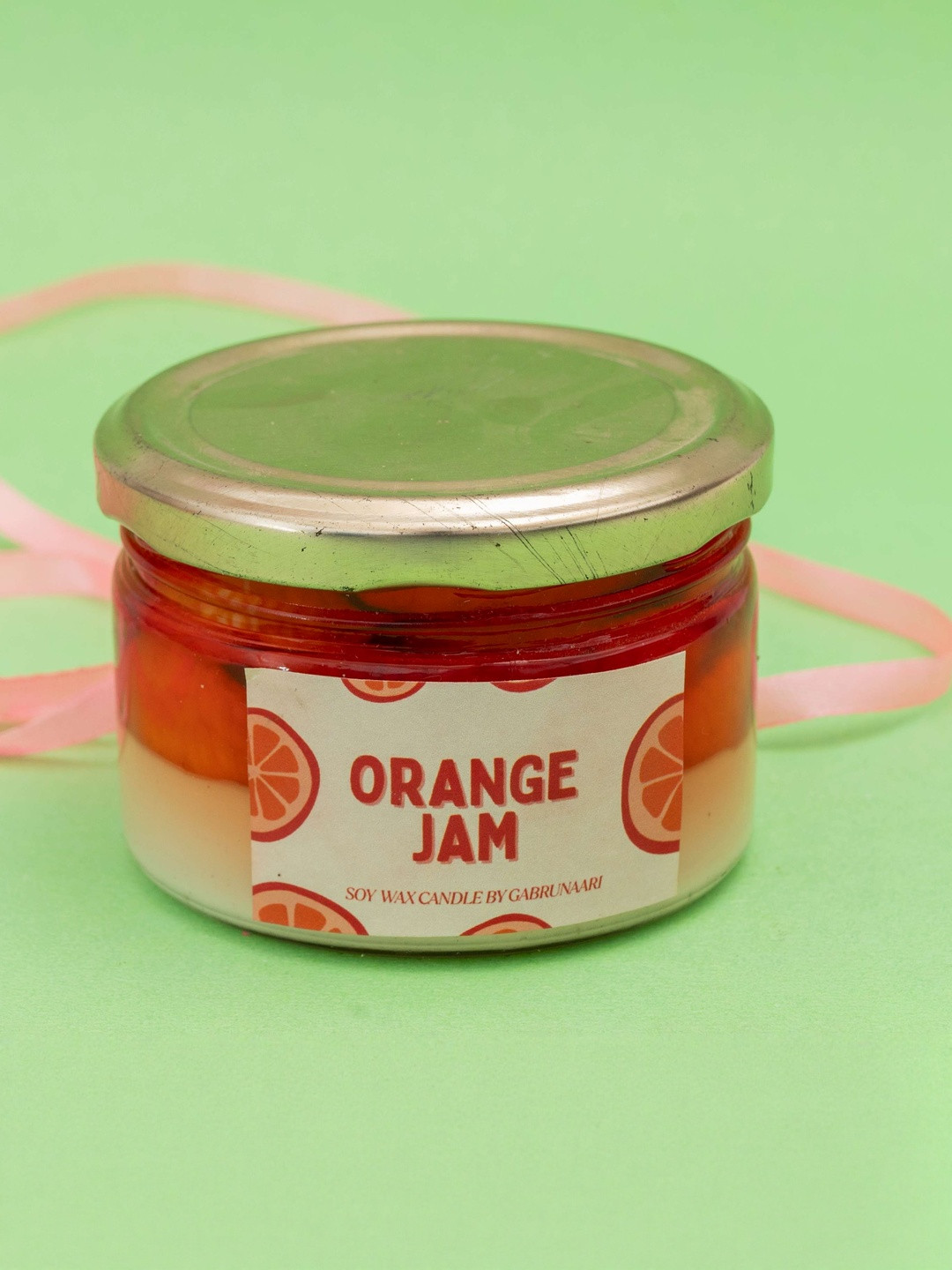 gabrunaari Orange 1 pieces Scented Jar Candle