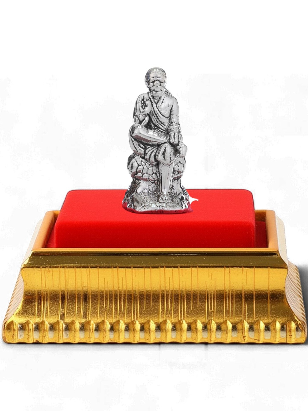AKSHAT SAPPHIRE Sai Baba Silver-Toned Religious Idol Showpiece