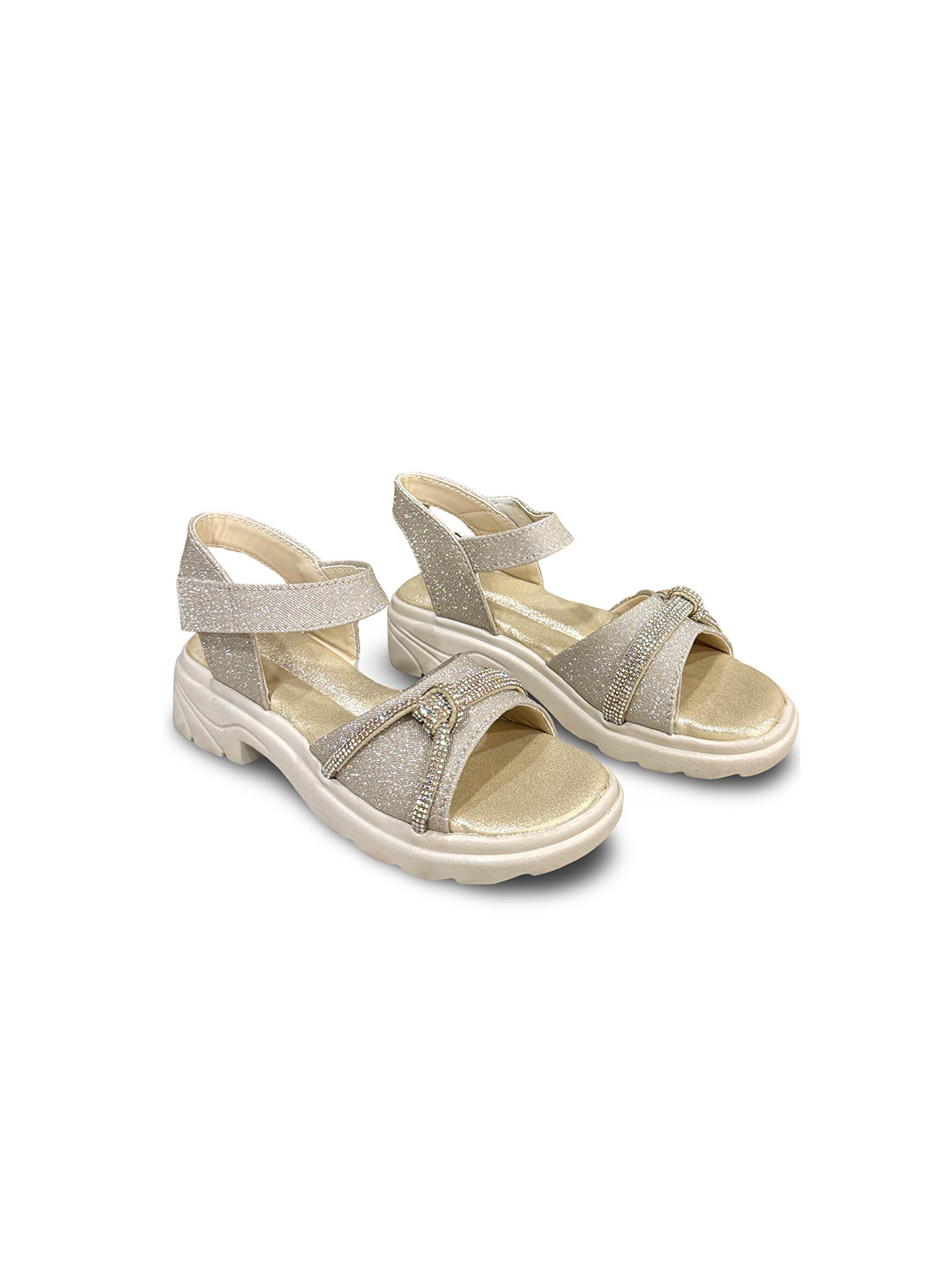 RJ FOOTWEAR Girls Embellished Open Back Wedge Sandal Heels