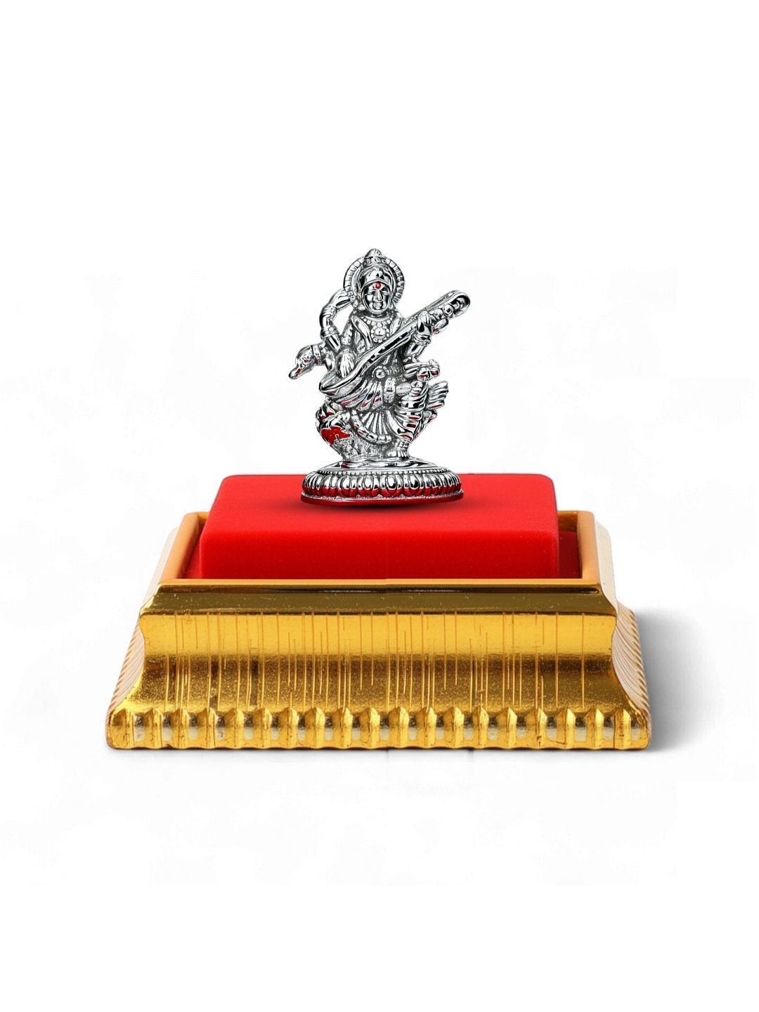 AKSHAT SAPPHIRE 99.9 Silver Saraswati Religious Idol Showpiece