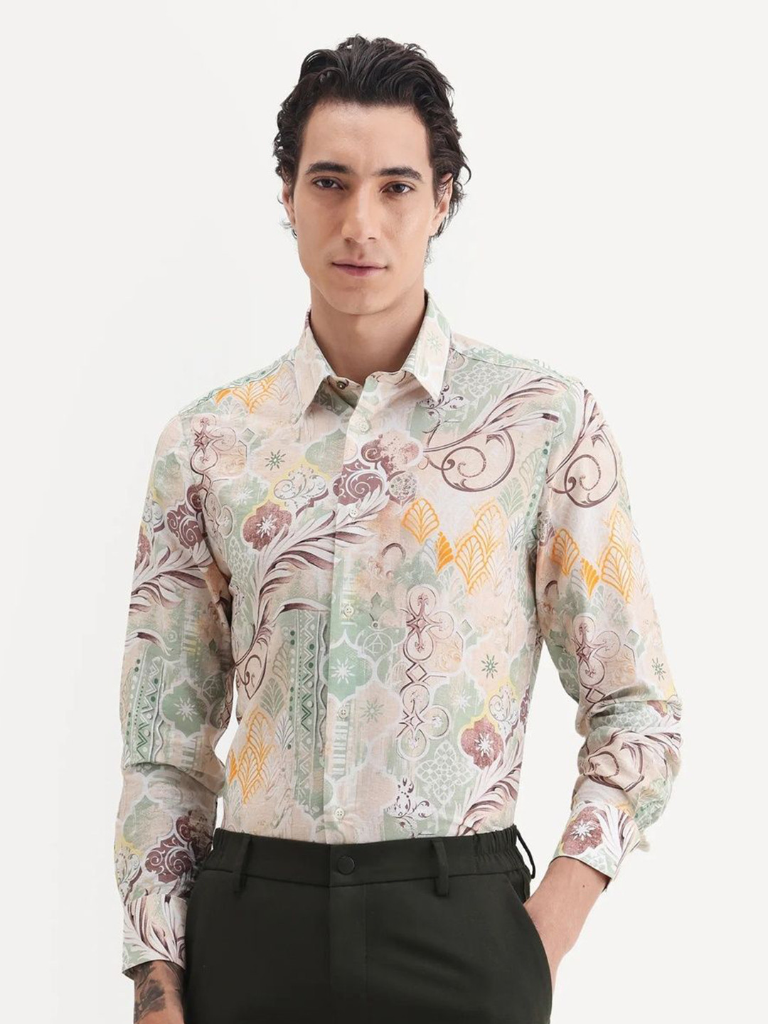 RARE RABBIT Men Printed Casual Shirt