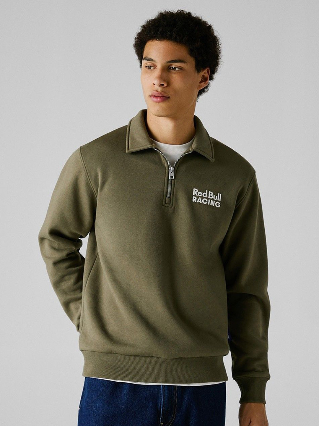 Pepe Jeans Men Shirt Collar Long Sleeves Sweatshirt