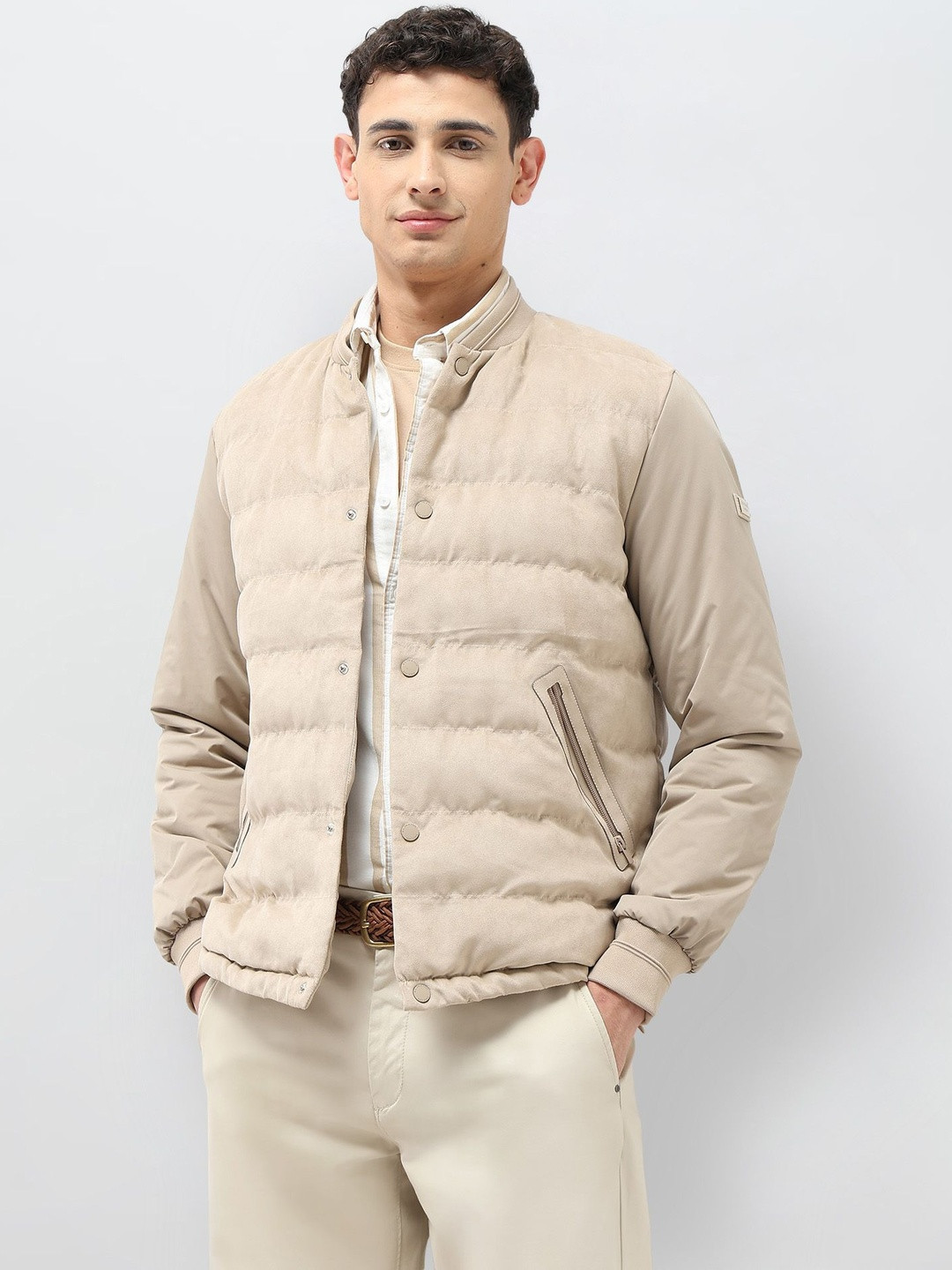 U.S. Polo Assn. Stand Collar Snap Button Regular Fit Puffer Jacket