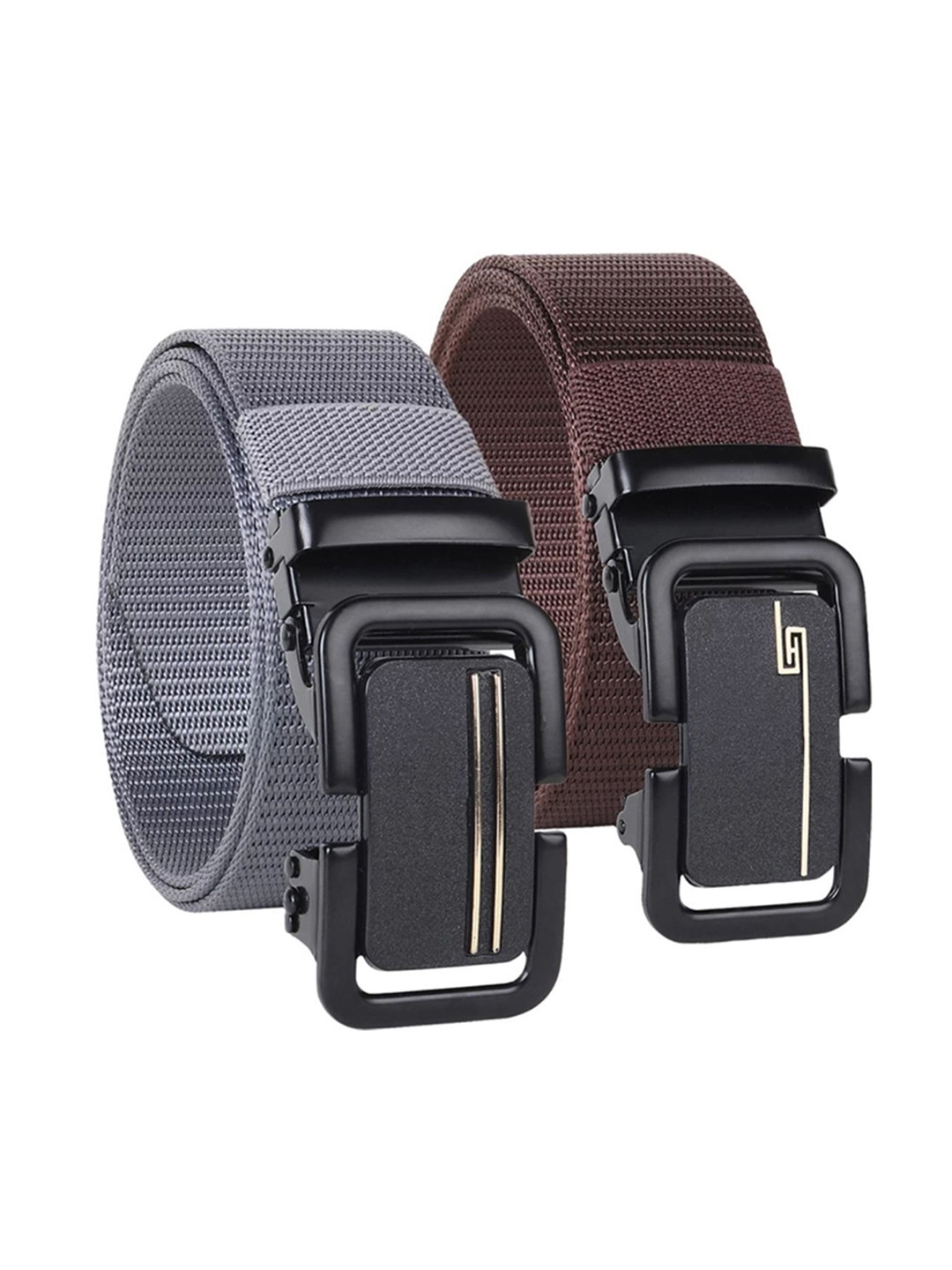 SHOPGLOBAL Men Set Of 2 Textured Leather Belt