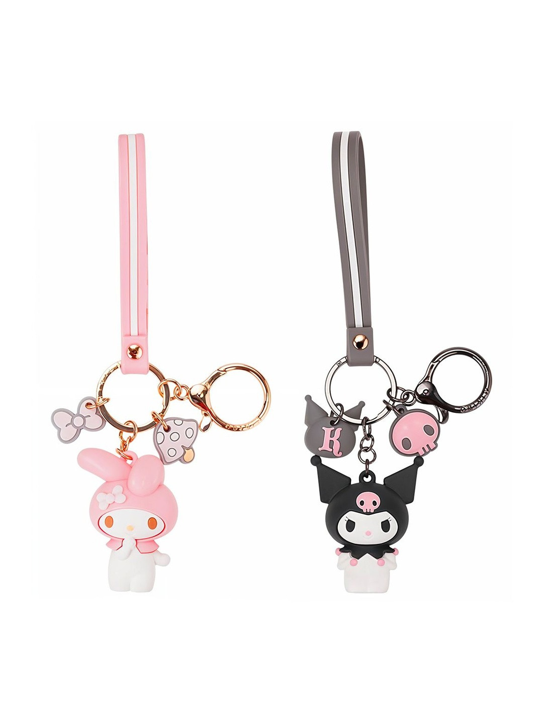 SERPLEX Girls Set of 2 Cute Kawaii Metal Key Chain