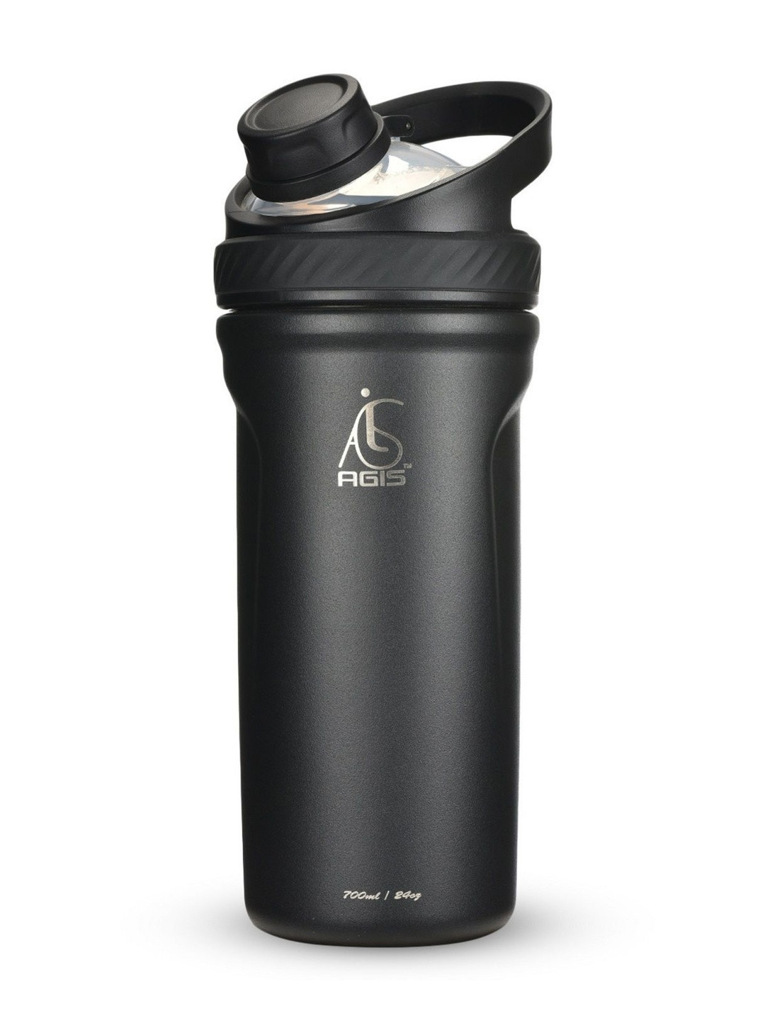 AGIS King Classy Black Stainless Steel Shaker Water Bottle 700ml