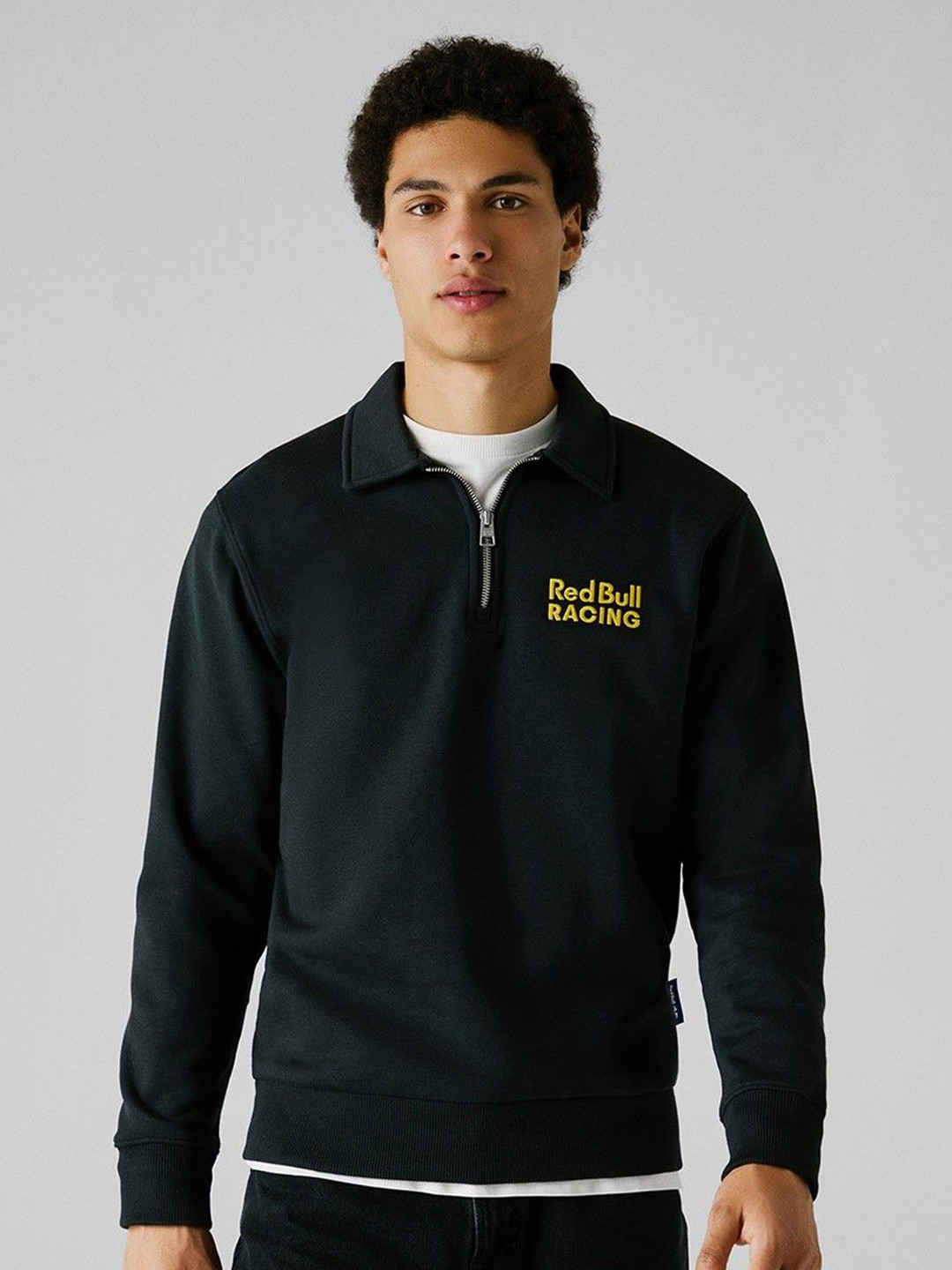 Pepe Jeans Men Shirt Collar  Embroidered Sweatshirt