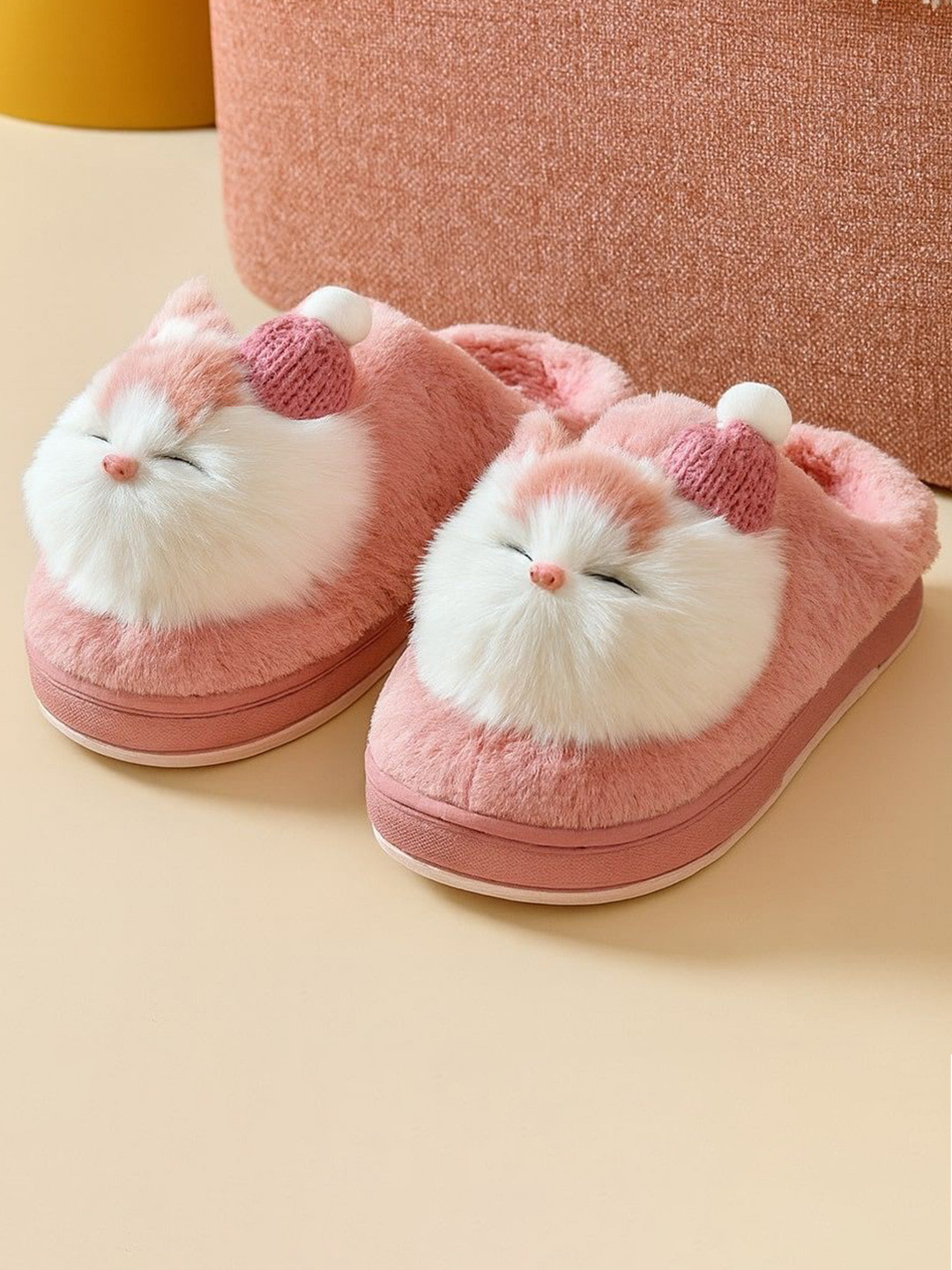 WOLVESDEN Women Winter Fur Round Toe Open Back Room Slipper