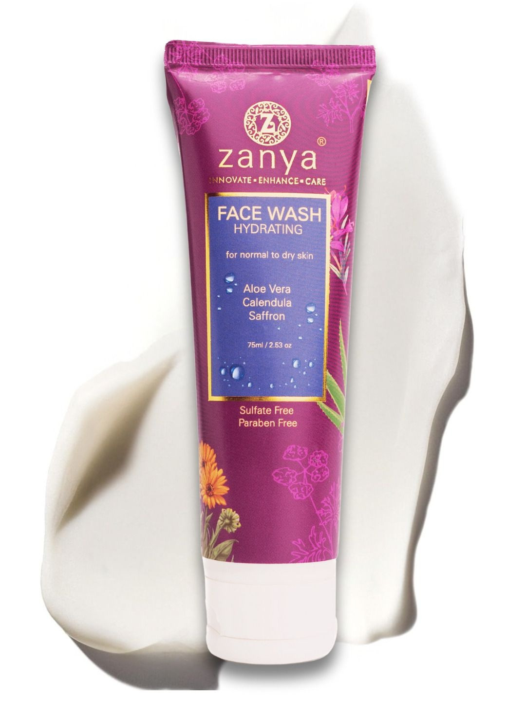 Zanya Hydrating Face Wash For Dry Skin With Aloevera - 75 ml