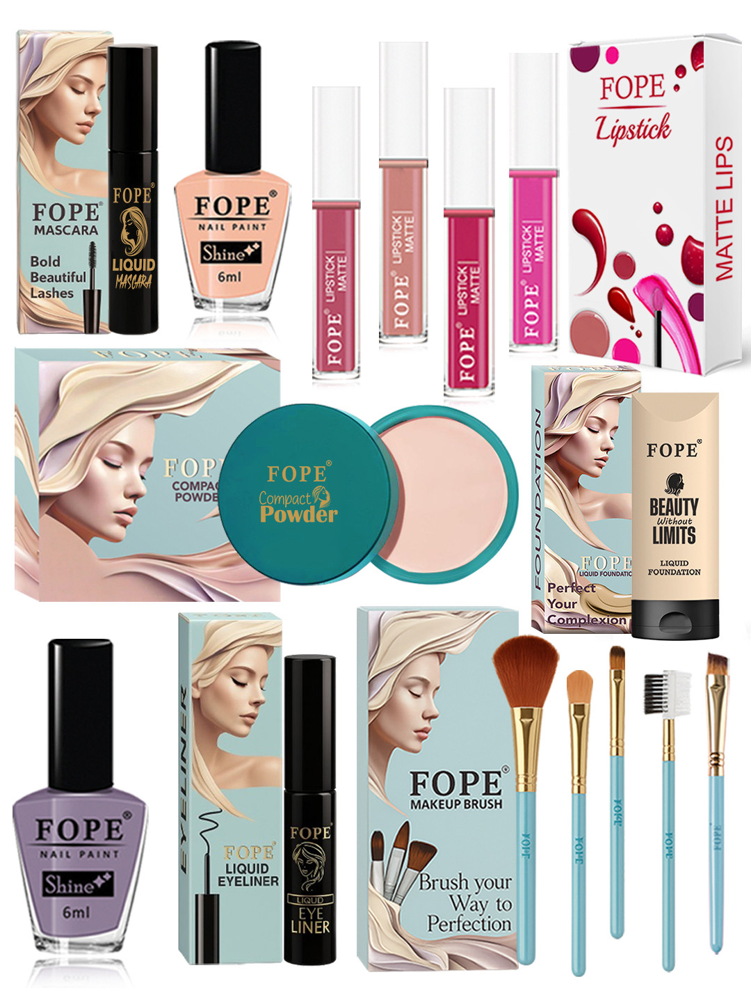 FOPE Set Of 15 All In One Long Lasting Radiant Makeup Combo
