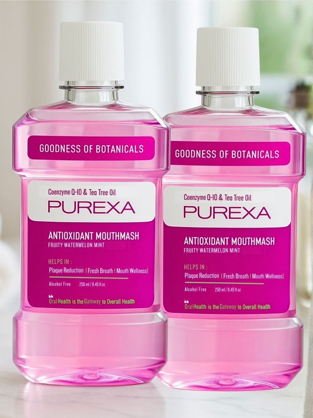 Purexa Set Of 2 Antioxidant & Alcohol-Free Mouthwash - Watermelon Mint - 250 ml Each