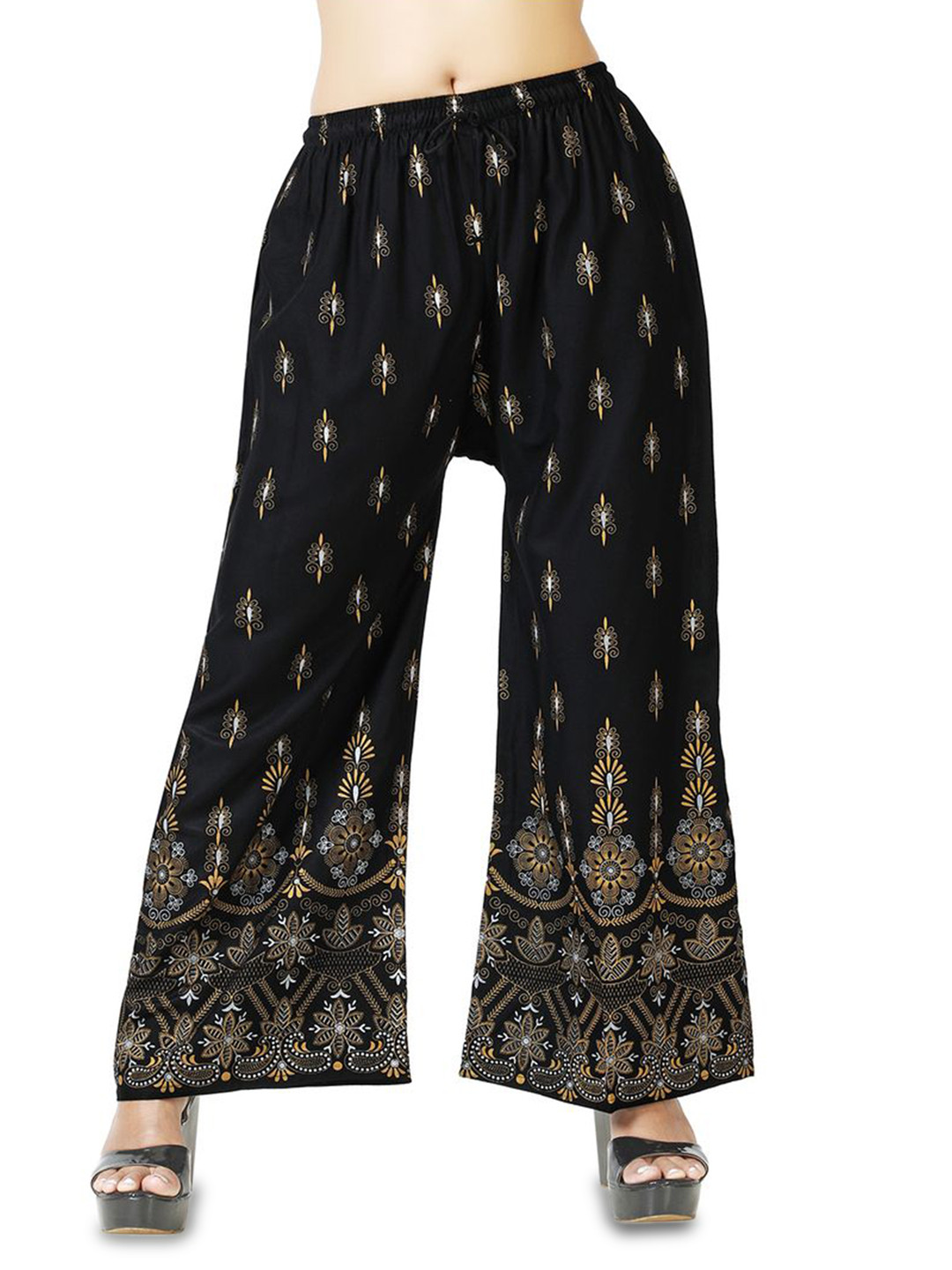 LASAFIYA Women Floral Printed Knitted Palazzos