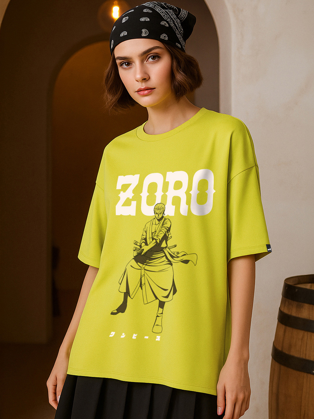 Bewakoof Heavy Duty One Piece Graphic Printed Cotton Oversized T-shirt